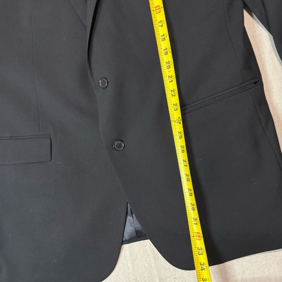 48L Men's Kenneth Cole New York Blazer Onyx Black 100% Wool 2 Button Sport Coat - Picture 8 of 10